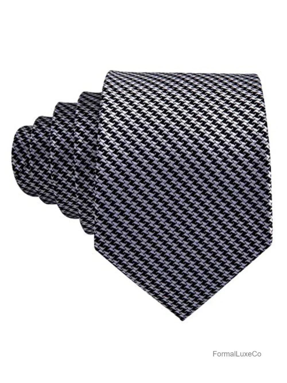 Silk Tie Set with Pocket Square & Cufflinks, Jacquard Woven